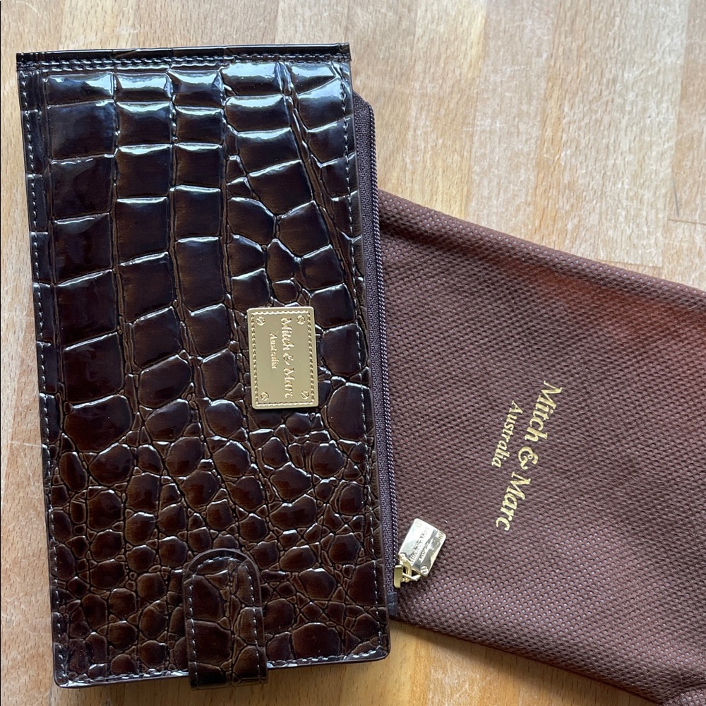 Mitch & Marc Brown Crocodile Embossed Wallet